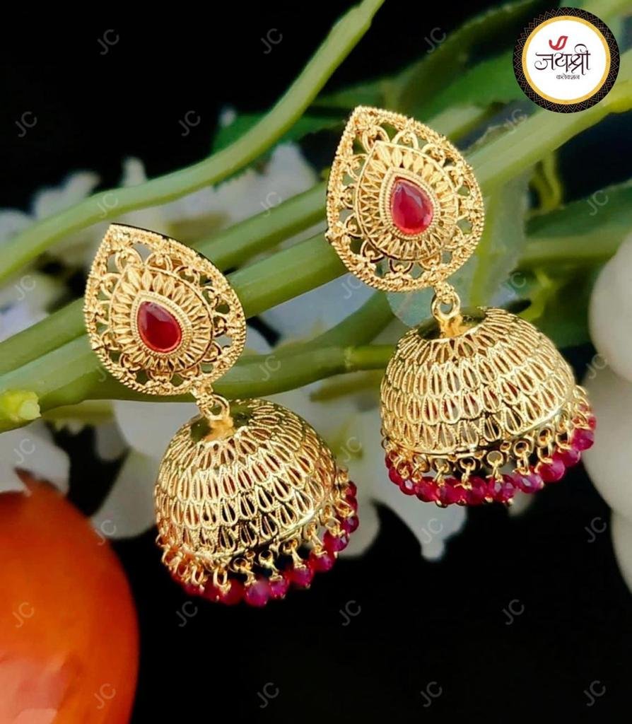 Golden jhumkis on sale