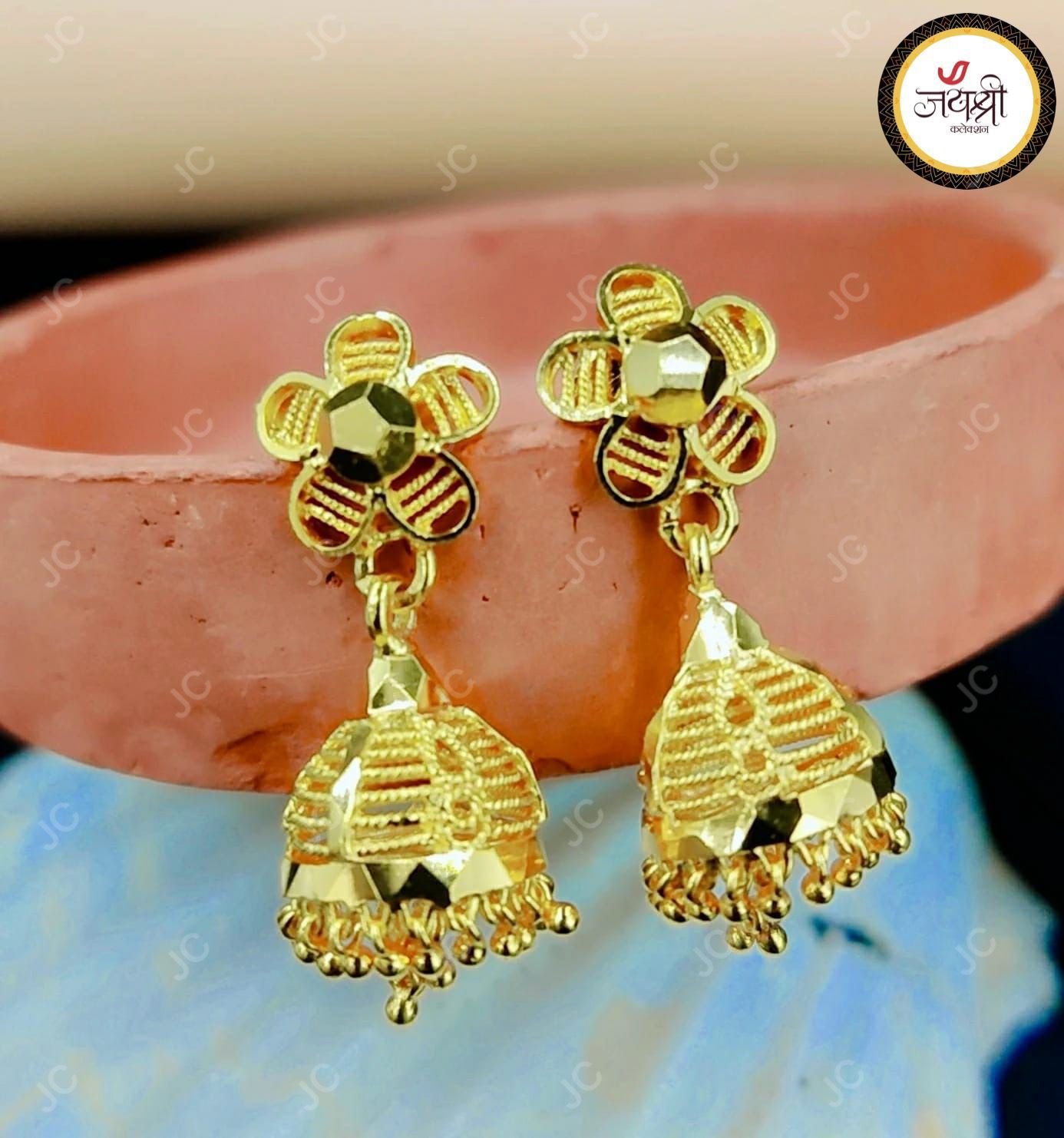 Buy Traditional Gold Design Big Jhumka Earrings Online Shopping